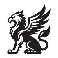 Elegant Griffin Beast Mascot on a Simple White Backdrop vector