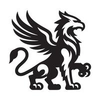 White Background with a Bold Griffin Creature Mascot vector
