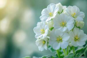 Delicate White Flowers Cluster in Soft Light photo