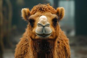 Young Camel Portrait Shows Curious Expression photo
