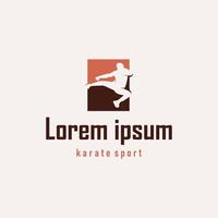 logo taekwondo karate with simple minimalist concept of sports branch template vector