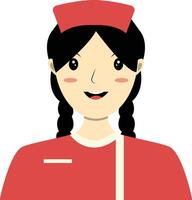 Nurse Avatar with Red Uniform vector