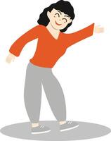 Woman Dancing with Flat Design vector