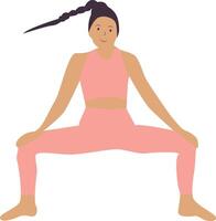 Female Yoga Pose in Flat Design vector