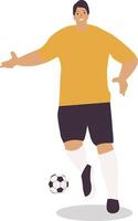 Man Soccer Ball with Dribbling Gesture vector