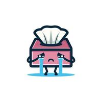 Sad Tissue Box Character Illustration vector