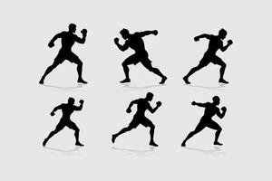 Boxing player silhouette set 01 vector