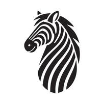 A bold, minimalist graphic of a zebra's head. vector
