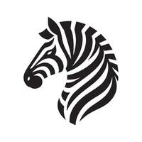 A bold, graphic zebra head silhouette, ideal for logos, branding, or graphic design projects. vector