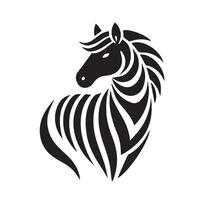 Stylish black and white zebra silhouette. vector