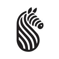 Elegant Zebra Silhouette in a Square Design vector