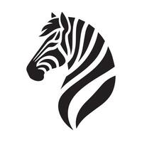 A striking, stylized silhouette of a zebra's head icon vector
