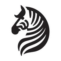 Bold Black and White Zebra Silhouette vector