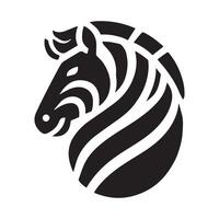 stylized silhouette of a zebra head. vector
