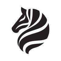 A striking, stylized silhouette of a zebra's head. vector