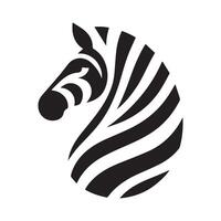 Stylized Zebra Head Profile, Black and White Design vector