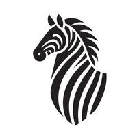 A bold, simple silhouette of a zebra, perfect for branding, logos, or graphic design projects. vector