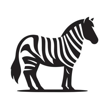 stylized silhouette of a zebra, perfect for logos, branding, or design elements. vector