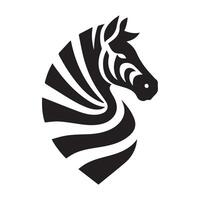 silhouette of a zebra against a pure white background. vector