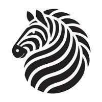 A stylized, profile view of a zebra's head. vector