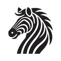 A bold, stylized silhouette of a zebra. vector