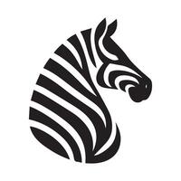 A bold, stylized silhouette of a zebra's head, perfect for branding, logos, or graphic design. vector
