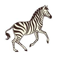 A striking silhouette of a zebra in a side profile view, perfect for prints, posters, or digital use. vector