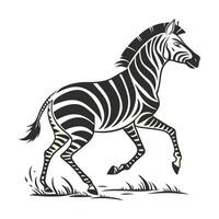 Stylish Black and White Zebra Silhouette in Profile vector