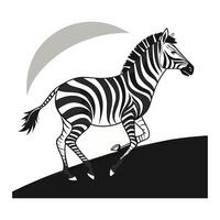 Stylized Zebra Silhouette in Dynamic Pose vector