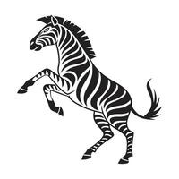 A stylized, black and white vctor illustration of a zebra. vector