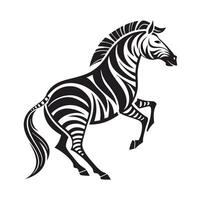 Elegant Black and White Zebra Silhouette in Motion vector
