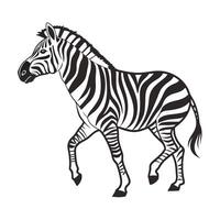 Running Zebra Silhouette in Monochromatic Style vector