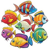 Creative Set Of A Fish Design vector