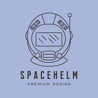 astronaut helmet logo symbol illustration design, space minimal illustration design vector