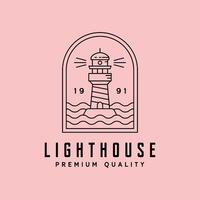 lighthouse illustration design, line style vector