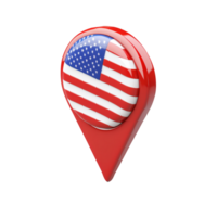 3d icon Location pin navigation marking usa american flag geolocation isolated transparent background symbolizes representing nationwide and travel journey png