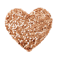 brillante 3d dorado lentejuelas formando un corazón forma, Perfecto para enamorado día romántico beige amor proyectos separar aislado en un transparente antecedentes png