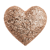 brillante 3d dorado lentejuelas formando un corazón forma, Perfecto para San Valentín día romántico beige amor proyectos separar aislado en un transparente antecedentes png