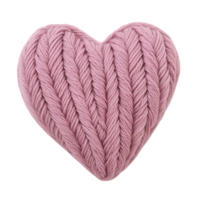 de punto enamorado acogedor rosado 3d corazón, simbolizando amor y hecho a mano artesanía en contra transparente antecedentes separar png