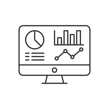 Admin line icon dashboard. Simple outline style. Template panel user, data analysis, agency, chart, business linear sign. Isolated illustration on a white background. vector