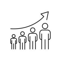 Population growth Concept, human geography icon design vector
