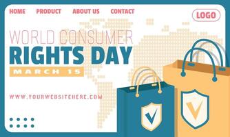 World Consumer Rights Day Poster. Website view for World Consumer Rights Day event vector