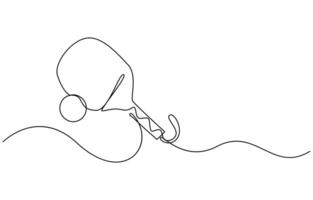 continuous line drawing pickleball ball vector