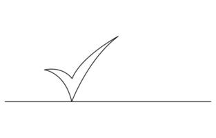 line is creating the shape of a check mark vector