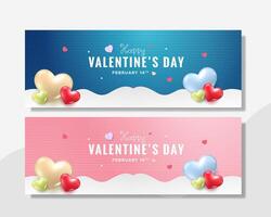Valentine's Day decoration for web banner, copy space background. vector
