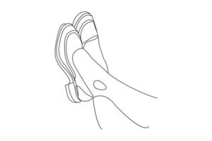 Minimalist Line Art Footprint illustration continuous single line art drawing vector