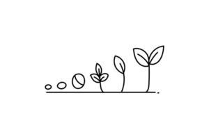 Abstract Botanical Illustration single line art of Hands Embracing Growth vector