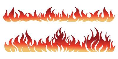 Flaming Fire Frame Silhouette Template vector