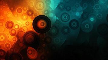 Vibrant circular patterns in blue and orange gradient photo