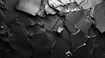Abstract black cracked texture creating moody atmosphere photo
